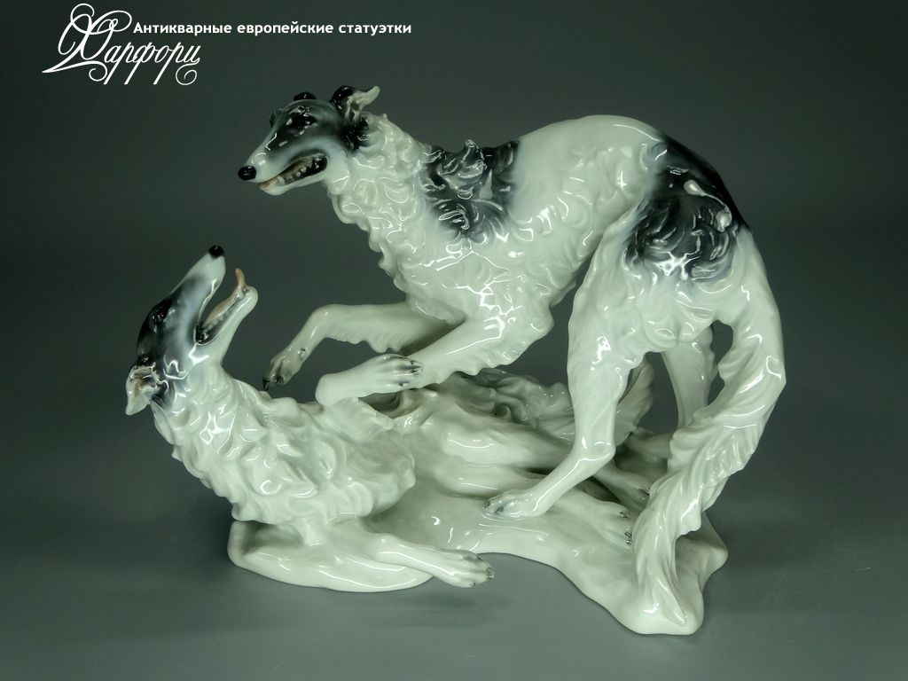 Купить фарфоровые статуэтки Rosenthal, Играющие борзые, Германия